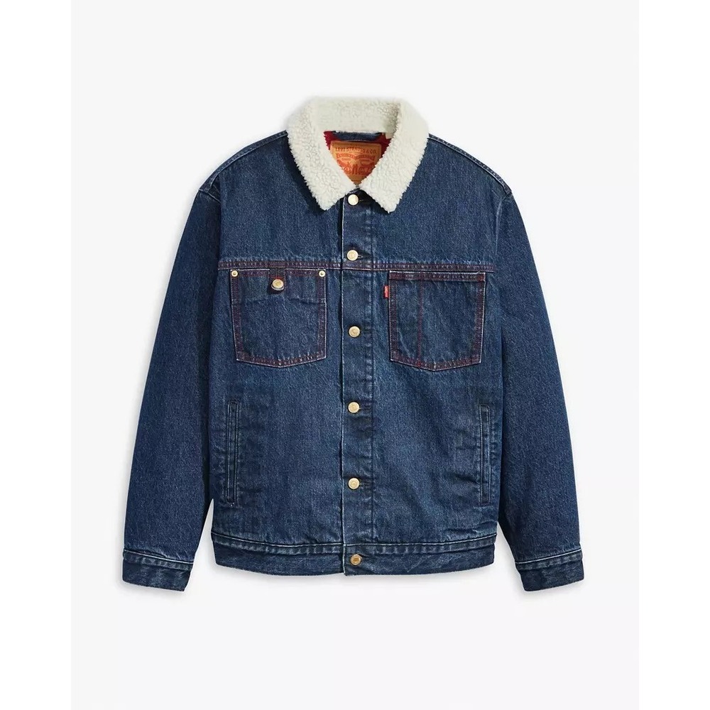 Levi's Lunar Year Relaxed Fit Sherpa Denim Trucker Jacket Men's Large NWT - Picture 3 of 12
